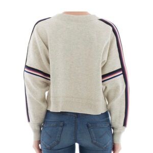 Isabel Marant Etoile Kaori Stripe Crew Neck Sweater Grey Wool Blend Sz M